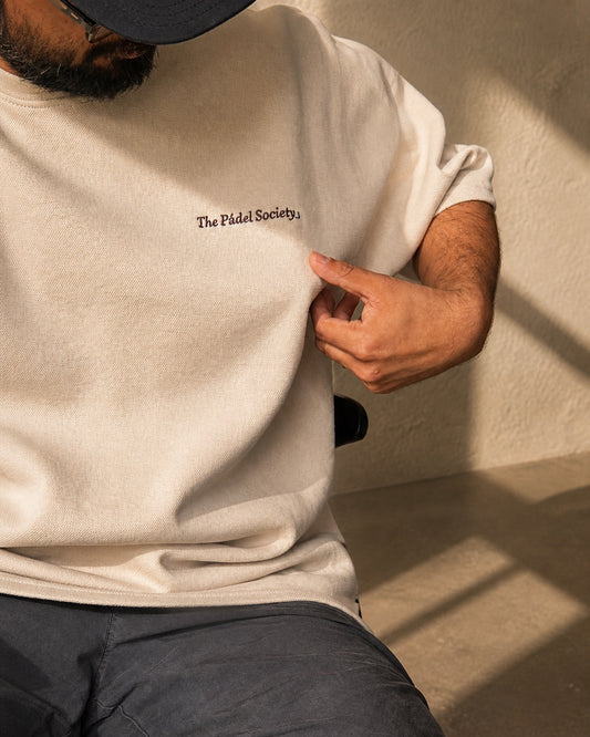 The Pádel Society Piqué Tee — Ecru
