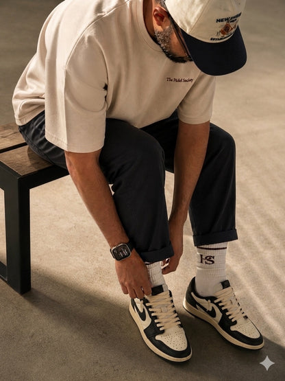 The Pádel Society Piqué Tee — Ecru