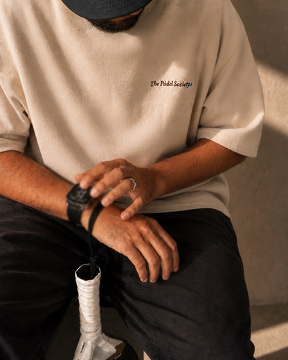 The Pádel Society Piqué Tee — Ecru