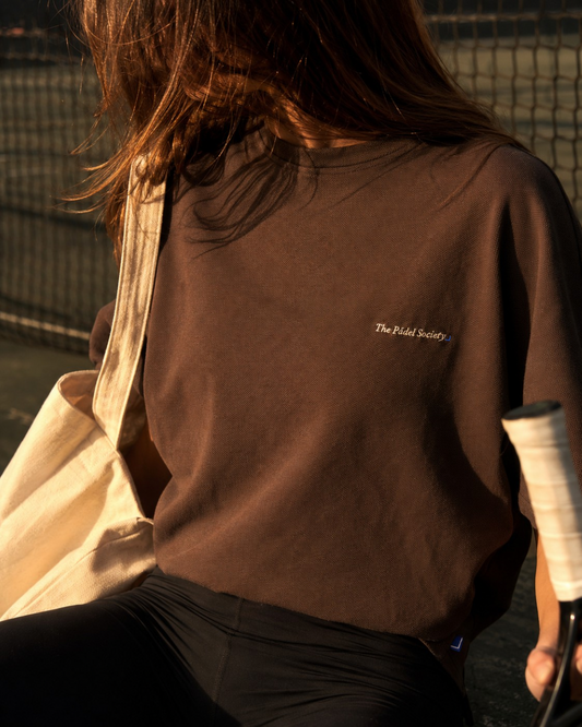 The Pádel Society Piqué Tee — Heritage Brown